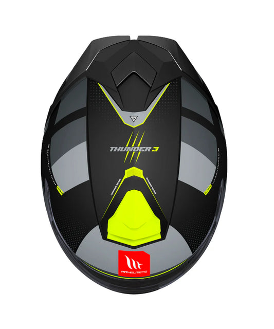 MT Thunder 3 SV Pro Arual B13 Helmet - Gloss Grey Hiviz Yellow