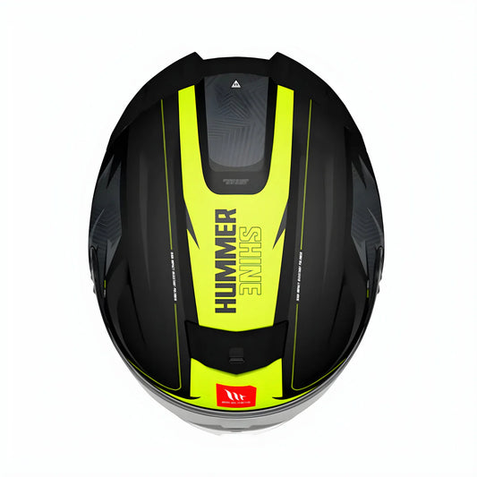 MT Hummer B Shine Gloss Black Fluro Yellow B3 Helmet