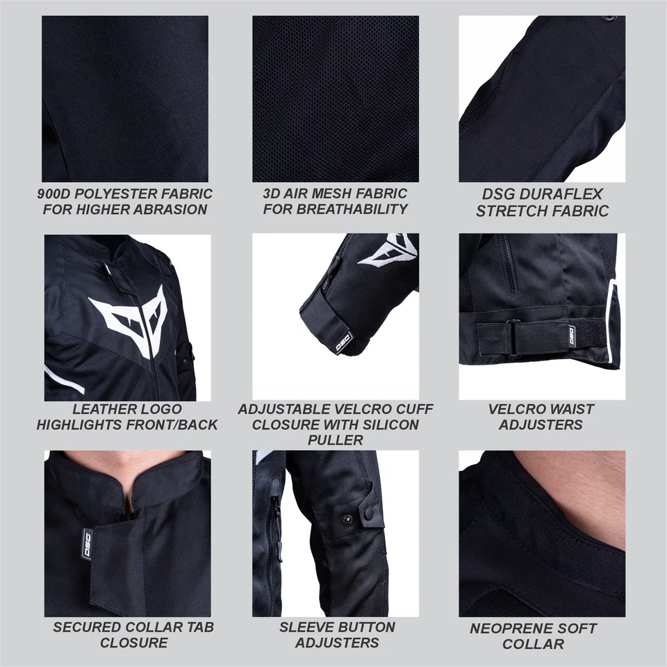 DSG GPX Riding Jacket - Black White