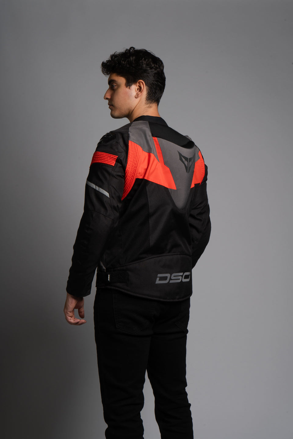 DSG Apex V2 Riding Jacket - Black Grey Racing Red