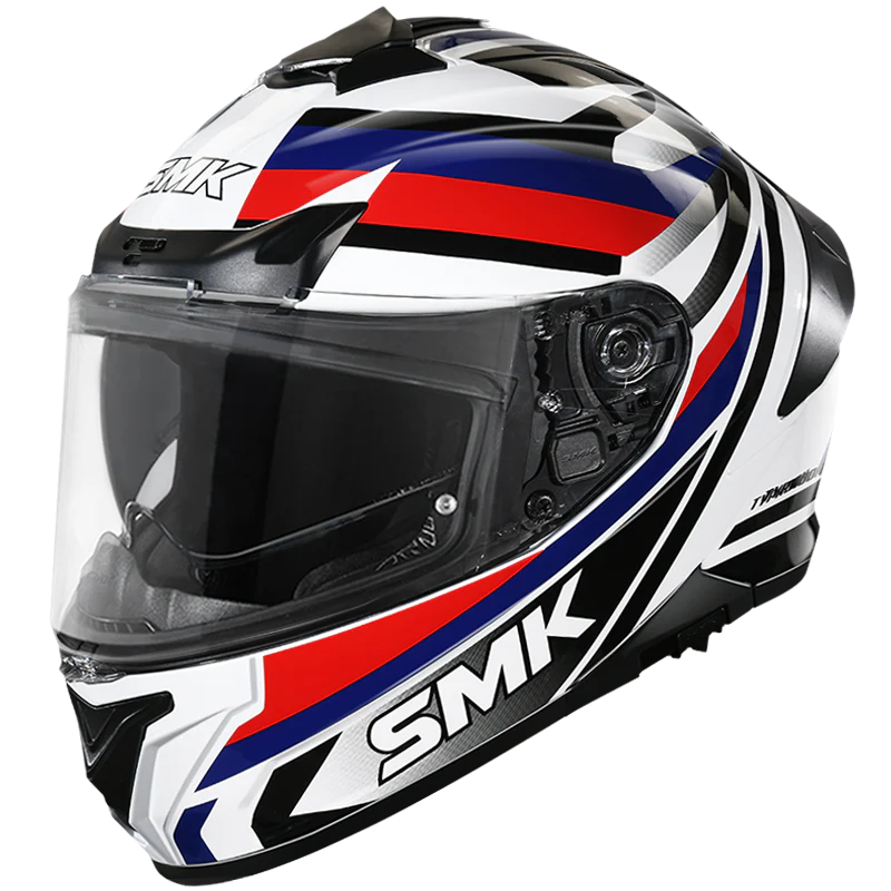 SMK Typhoon Freeride Gloss White Blue Black (GL152) Helmet