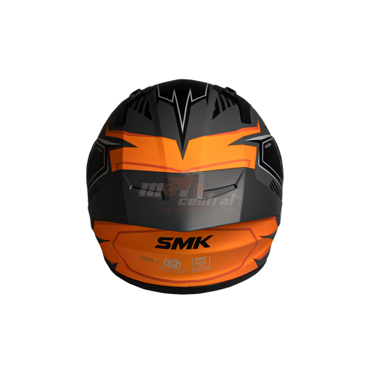 SMK Stellar Sports Adox Gloss Grey Orange Black (GL672) Helmet