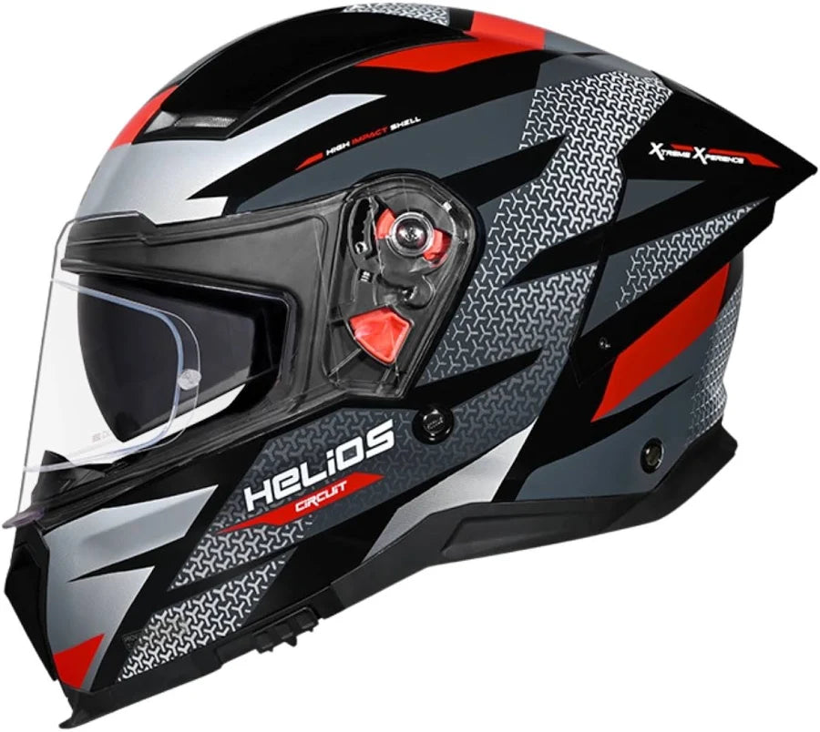 Studds Helios D2 Circuit Decor Graphics Helmet - Gloss Black Red N2