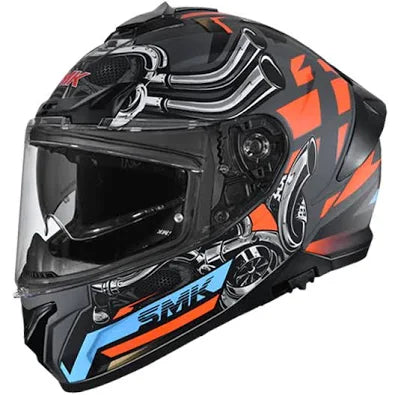 SMK Typhoon Motorhead Orange Black Matt (MA676) Helmet