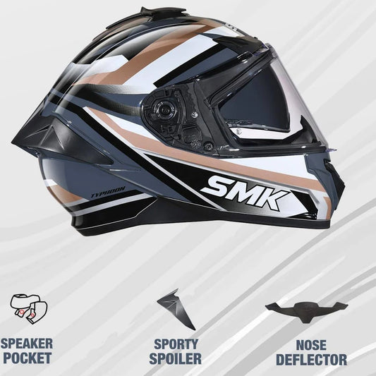 SMK Typhoon Freeride Gloss Grey White Brown – GL627