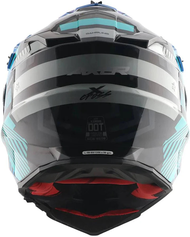 AXOR X-Cross Dual Visor Gambling Helmet - BLACK BLUE