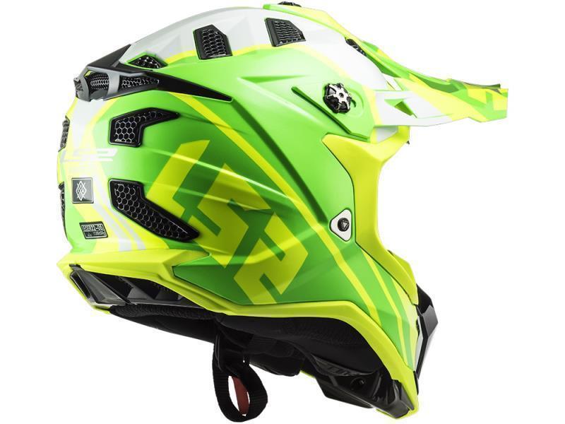 LS2 MX700 Subverter Evo casco moto cross Gammax MATT H-V Yellow / Green