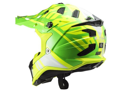 LS2 MX700 Subverter Evo casco moto cross Gammax MATT H-V Yellow / Green