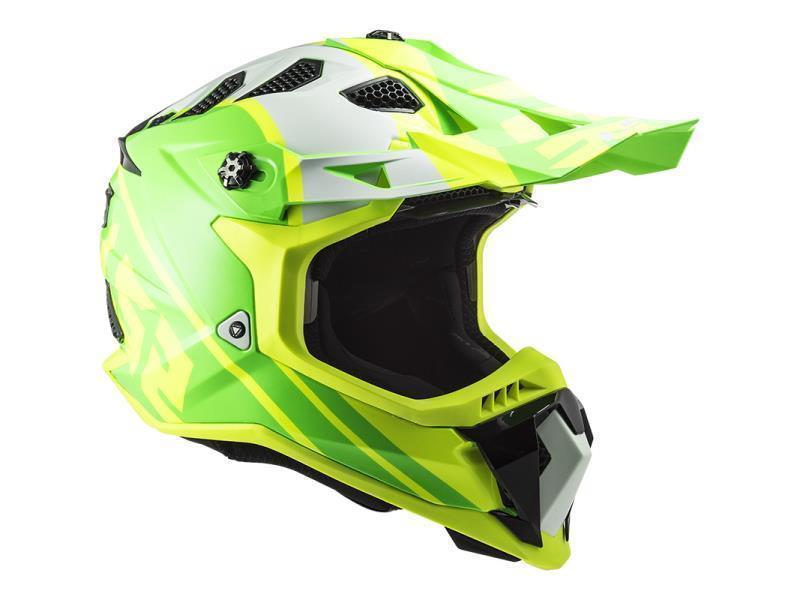 LS2 MX700 Subverter Evo casco moto cross Gammax MATT H-V Yellow / Green