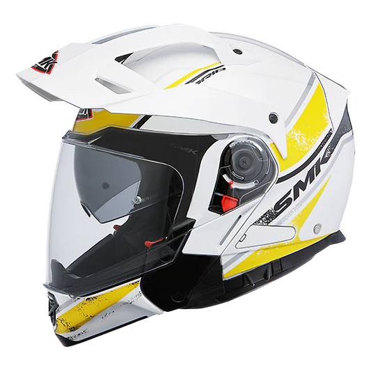 SMK Hybrid Evo Enduro Helmet Tide Gloss White Yellow (GL142)