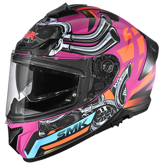 SMK Typhoon Motorhead Pink Orange Matt (MA976) Helmet