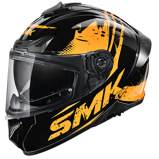 SMK Typhoon Grunge Glossy Green Black (GL826) Helmet