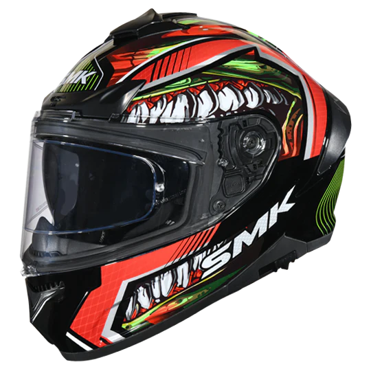 SMK Typhoon Raptor Black Red Gloss (GL233) Helmet (with Double D rings)
