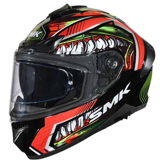 SMK Typhoon Raptor Black Red Gloss (GL233) Helmet (with Double D rings)