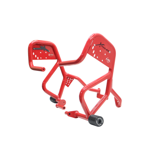 CRASH GUARD WITH DUAL SLIDERS FOR HERO XPULSE 210 (RED) MOTOCARE