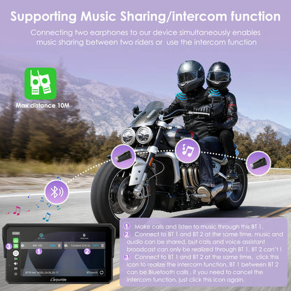 LBC MOTO Carpuride W602BS 6" Motorcycle Stereo-Designed for BMW Motorcycle Compatible with Wonder Wheel Control