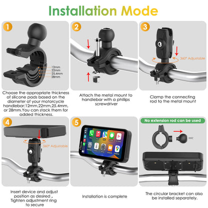 LBC MOTO UNIVERSAL - Carpuride W603D with TPMS | Wireless Portable Motorcycle Stereo with HD Dual Cameras