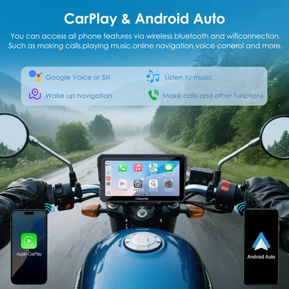 LBC MOTO UNIVERSAL - Carpuride W602S Pro 6-Inch Motorcycle CarPlay | Plug-and-Play BM05 Bracket with Type-C Port