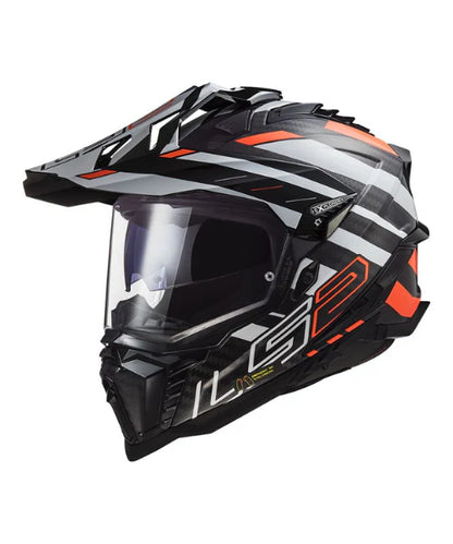 LS2 MX701 Explorer Carbon Fiber Edge Helmet (ECE 22.06) - Fluo Orange
