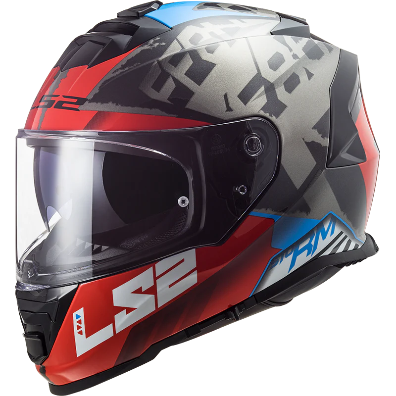 FF800 Storm Slant Blue Fluro Orange Matt Helmet