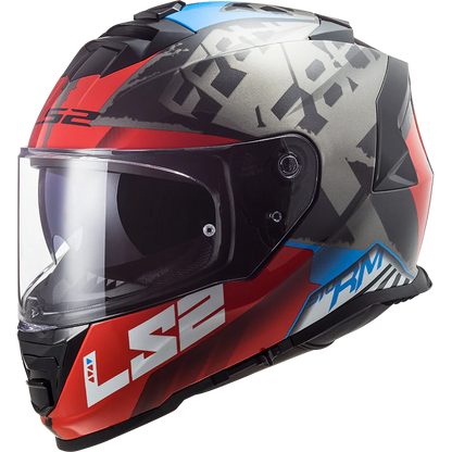 FF800 Storm Slant Blue Fluro Orange Matt Helmet