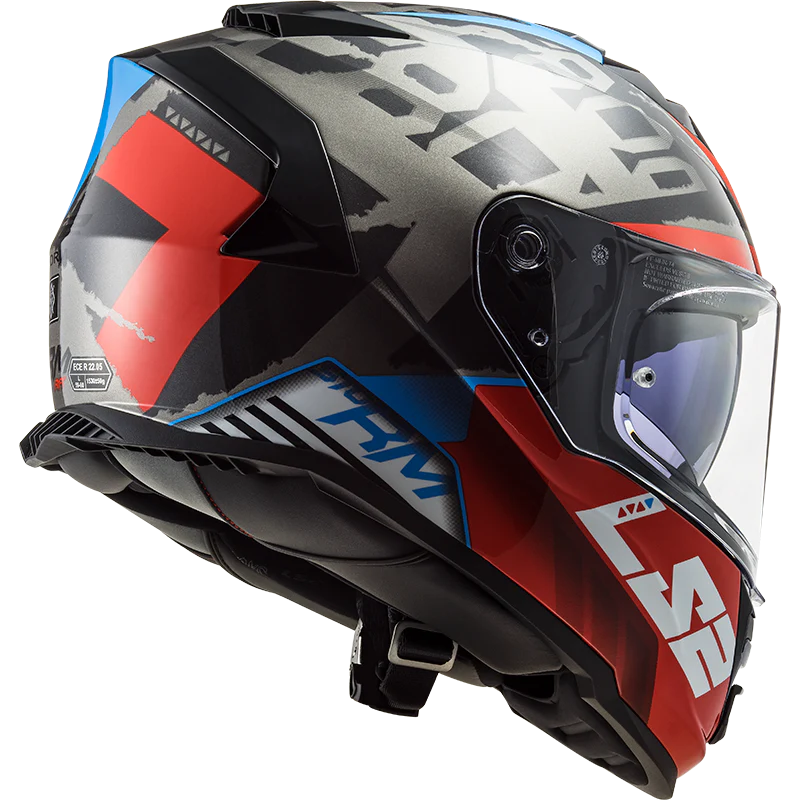 FF800 Storm Slant Blue Fluro Orange Matt Helmet