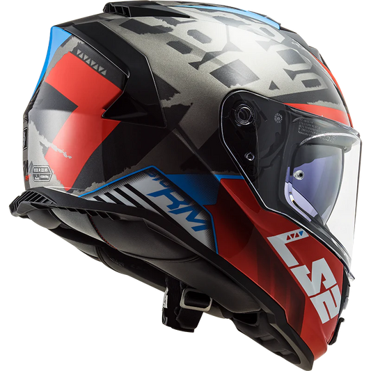 FF800 Storm Slant Blue Fluro Orange Matt Helmet