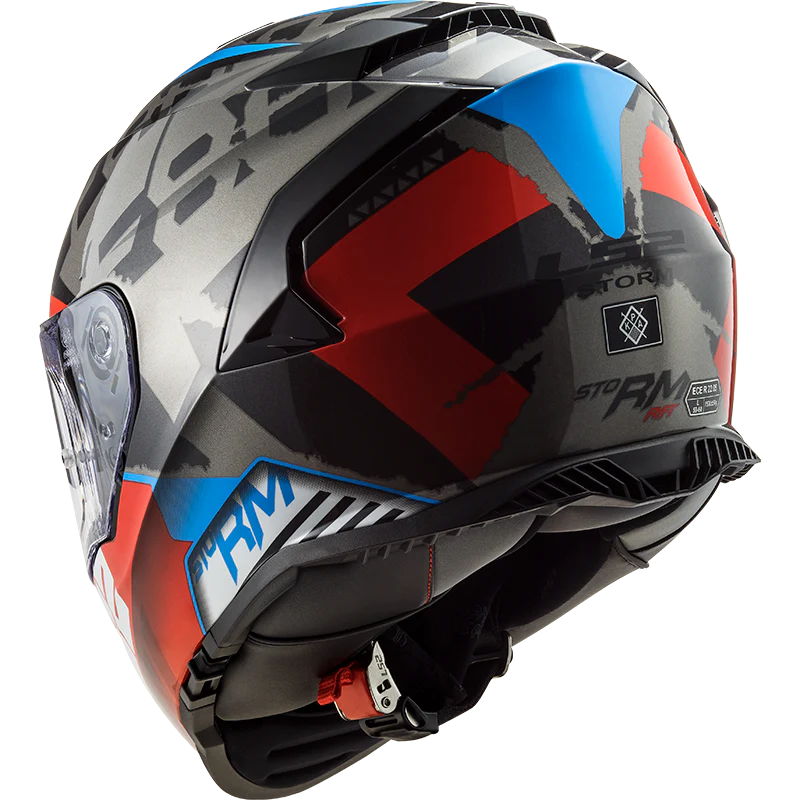 FF800 Storm Slant Blue Fluro Orange Matt Helmet