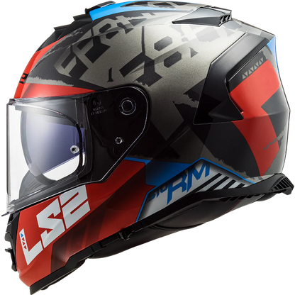 FF800 Storm Slant Blue Fluro Orange Matt Helmet