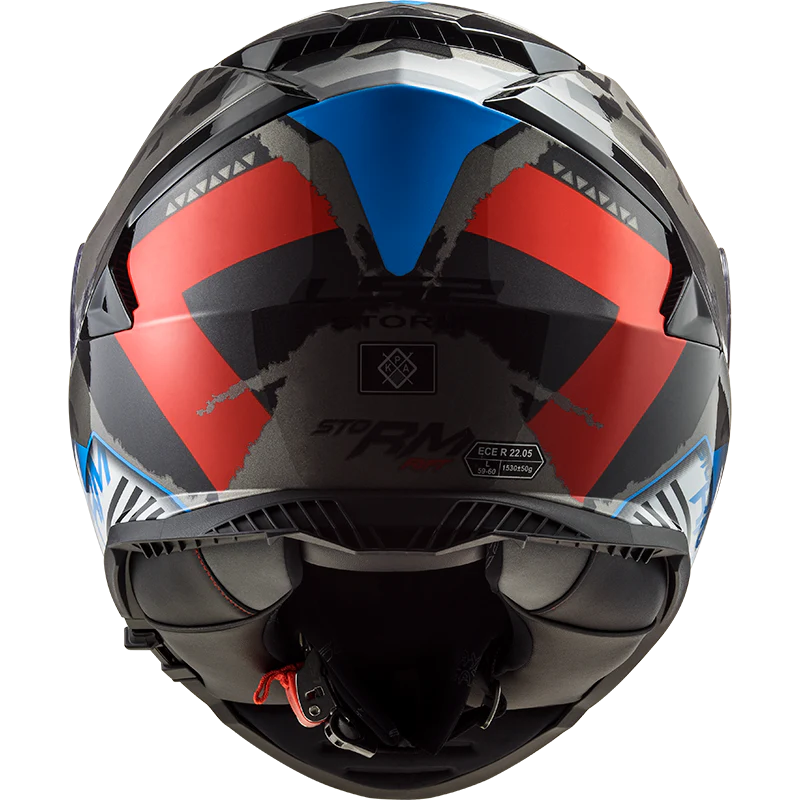 FF800 Storm Slant Blue Fluro Orange Matt Helmet