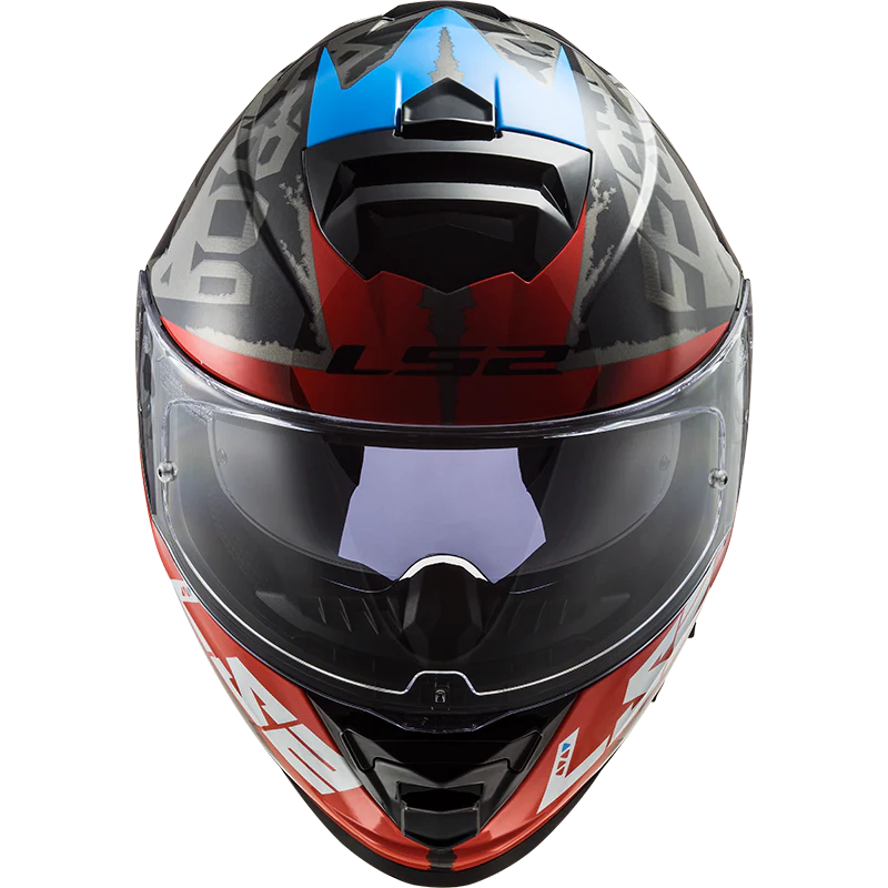 FF800 Storm Slant Blue Fluro Orange Matt Helmet