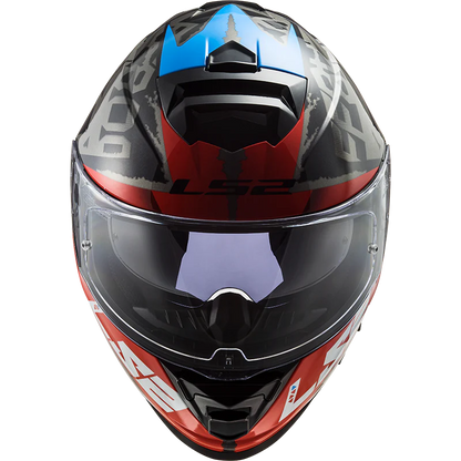 FF800 Storm Slant Blue Fluro Orange Matt Helmet