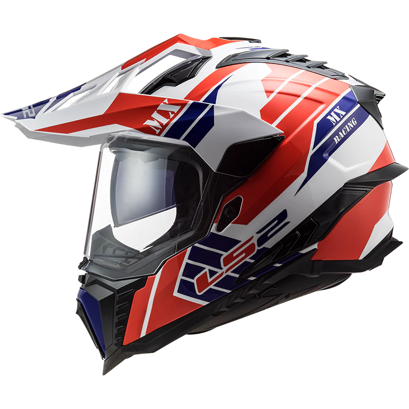 LS2 MX701 Explorer Atlantis Gloss White Red Blue Helmet