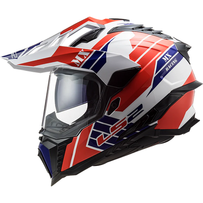 LS2 MX701 Explorer Atlantis Gloss White Red Blue Helmet