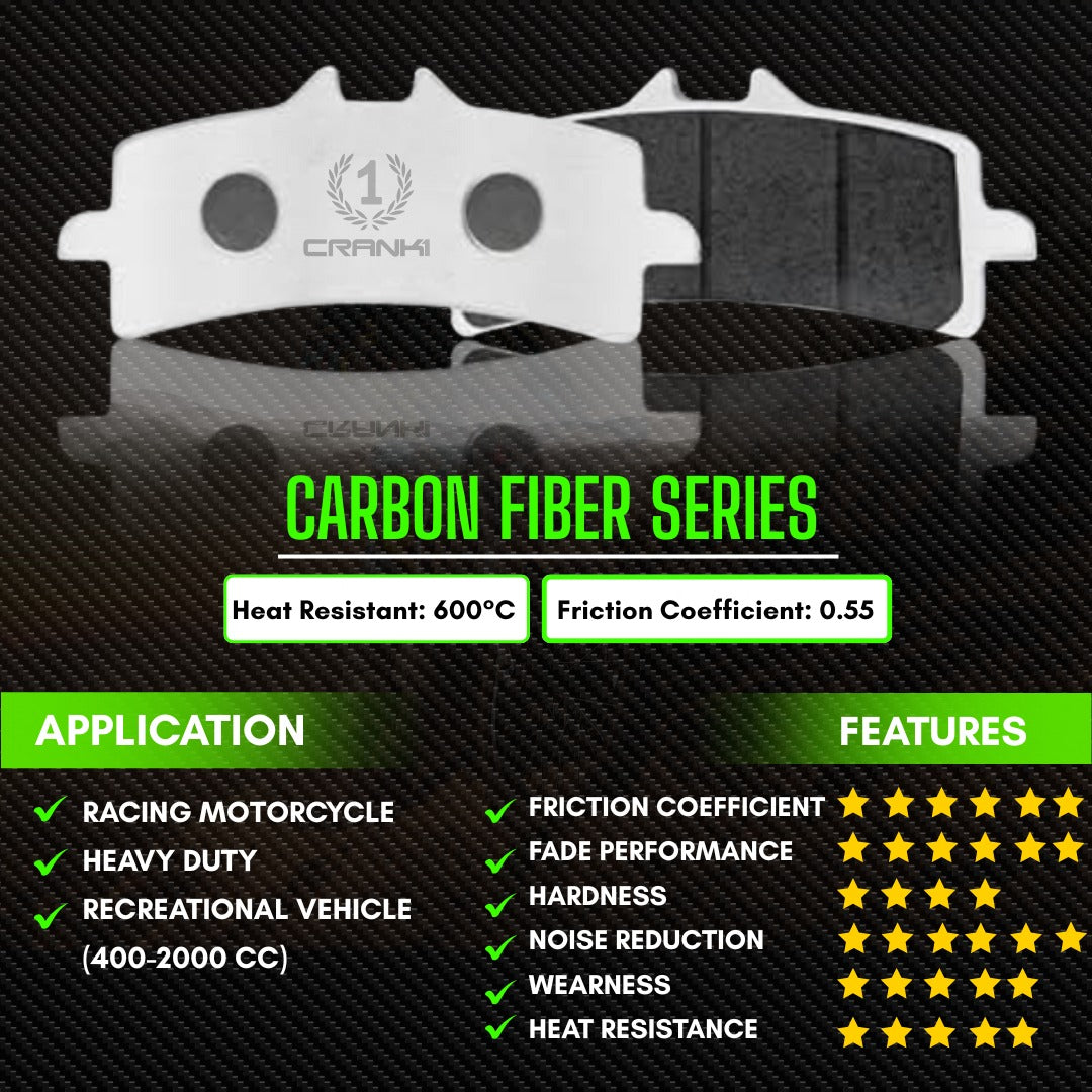 Carbon Brake Pads For Aprilia RS 457 - Rear - CFB312