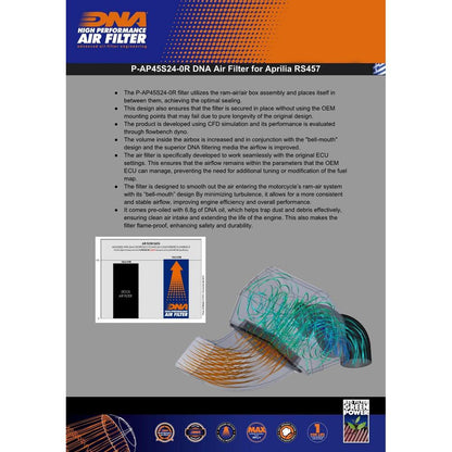 Aprilia RS 457 (24-25) DNA Air Filter P-AP45S24-0R