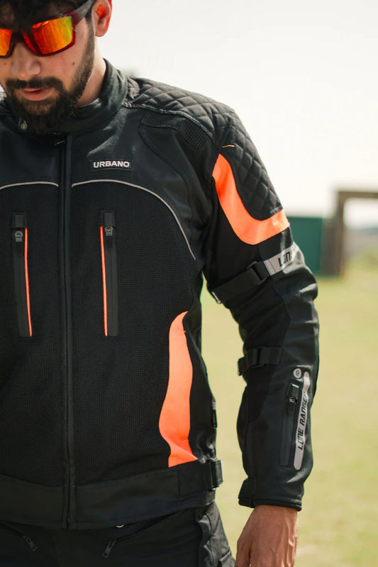LONE RANGER URBANO RIDING JACKET BLACK ORANGE