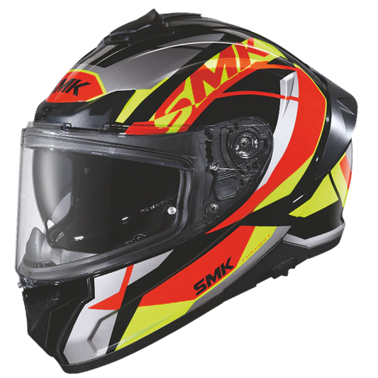 SMK Typhoon Style Matt Black Red Yellow (MA234) Helmet