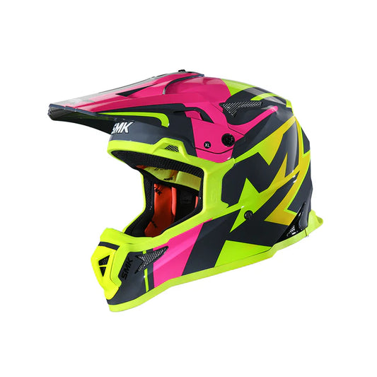 SMK Allterra X-Power Pink Yellow Gloss (GL649) Helmet