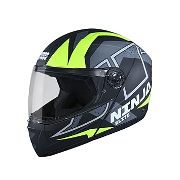 STUDDS Ninja Elite Super D6 FLIP-UP Full FACE Helmet N5 NEON Black
