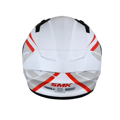 SMK Stellar Sports Stage Gloss White Grey Red (GL163) Helmet
