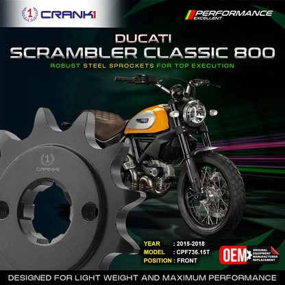 Sprocket For Ducati Scrambler Classic 800 (2015-2018) - Front - CPF736.15T - CRANK1