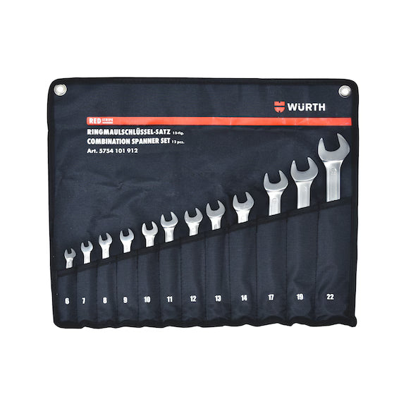 Combination wrench assortment, 12 pcs set 6-22mm