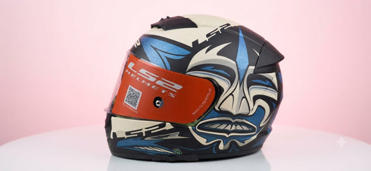 LS2 FF390 Breaker Dark Star Matt Blue White Full Face Helmet (damaged)