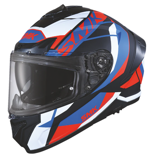 SMK Typhoon Style Matt Black Red Blue (MA235) Helmet