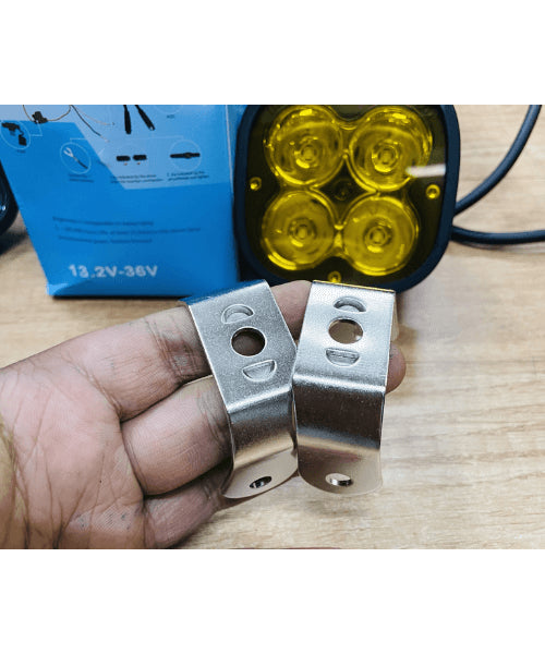 HJG LED 60W Motorcycle Spot Beam Aux Lamp - Pair and Wiring Harness