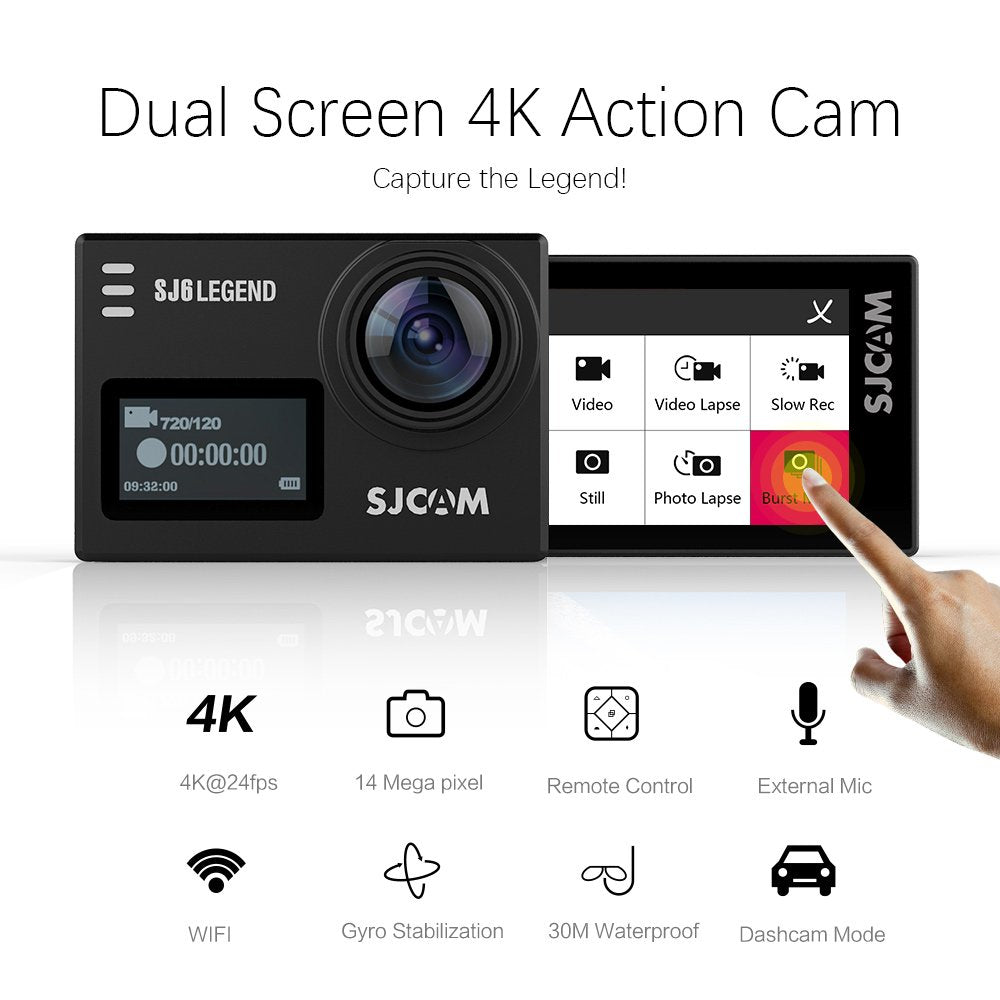 SJCAM SJ6 Legend special V-LOG Bundle with original sj cam mic