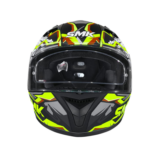 SMK Stellar Sports Turbo Matt Black Yellow (MA246) Helmet