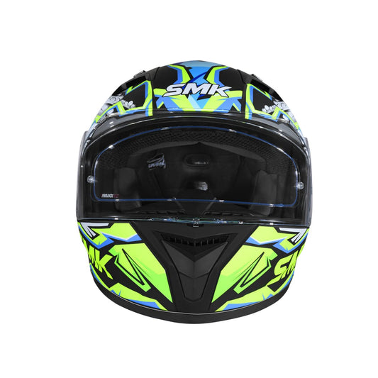 SMK Stellar Turbo Matt Black Yellow Pink (MA249) Helmet