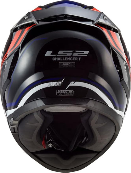 LS2 FF327 Challenger Propeller Gloss Black Red Blue Helmet